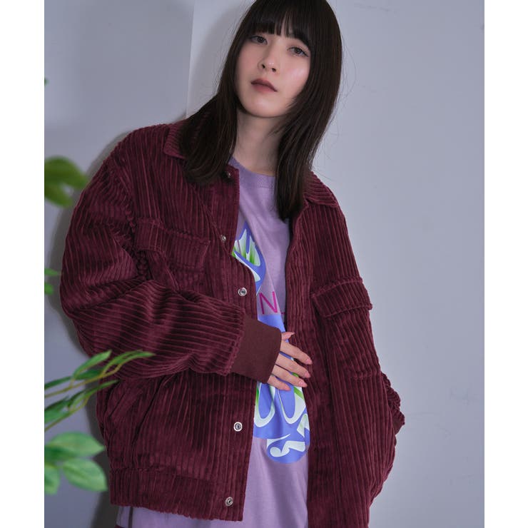 BORDEAUX | 【Nora Lily】Big WELE Corduroy Blouson | Nora Lily