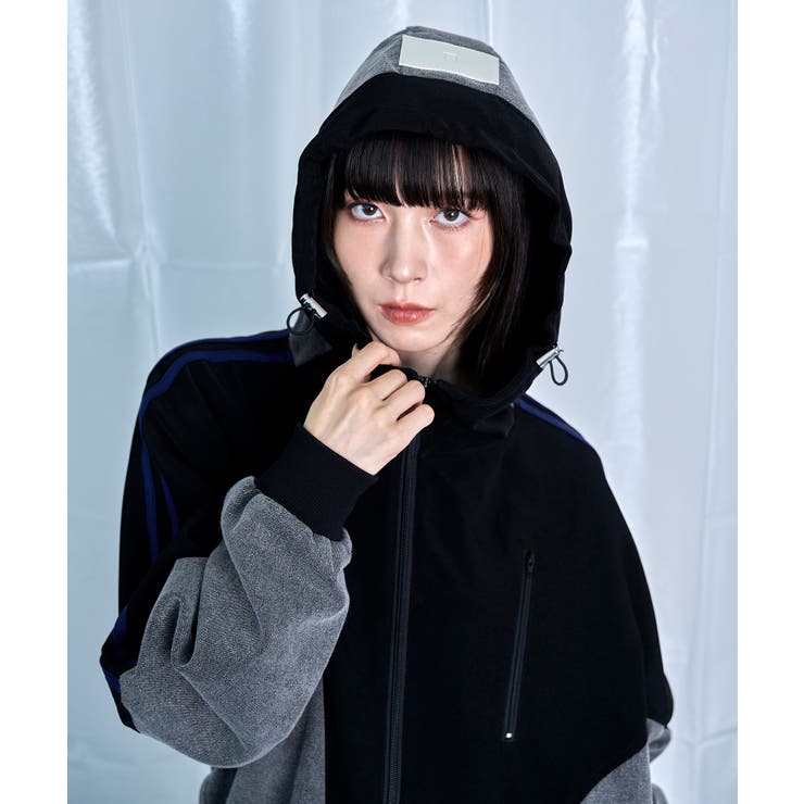 Denim Combo Hooded Zip Blouson | Nora Lily | 詳細画像16 