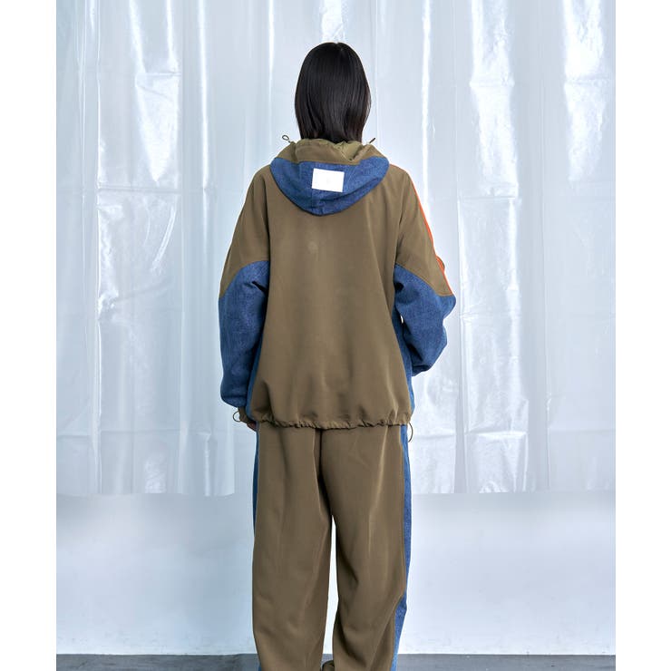 Denim Combo Hooded Zip Blouson | Nora Lily | 詳細画像8 