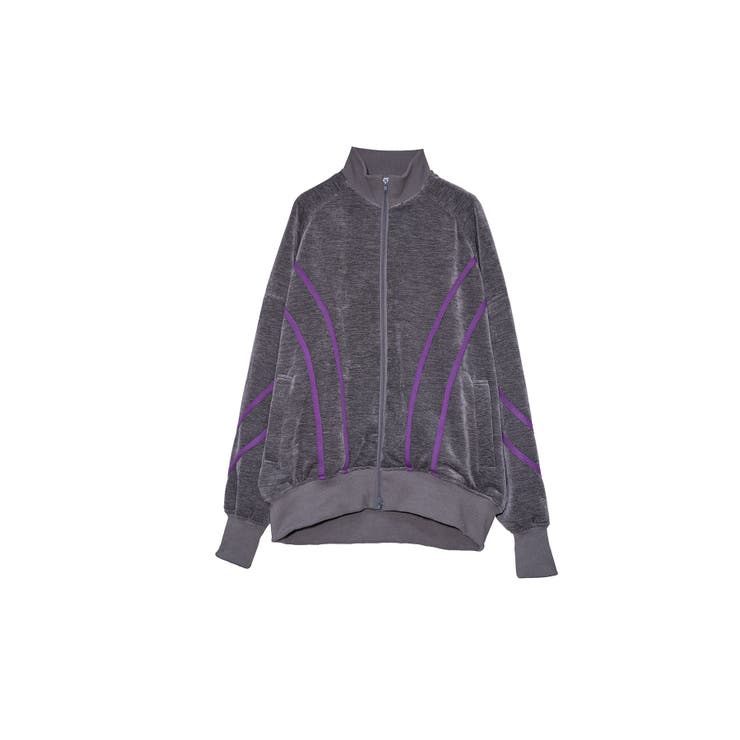 グレー | Curved Line Track Jacket | Nora Lily