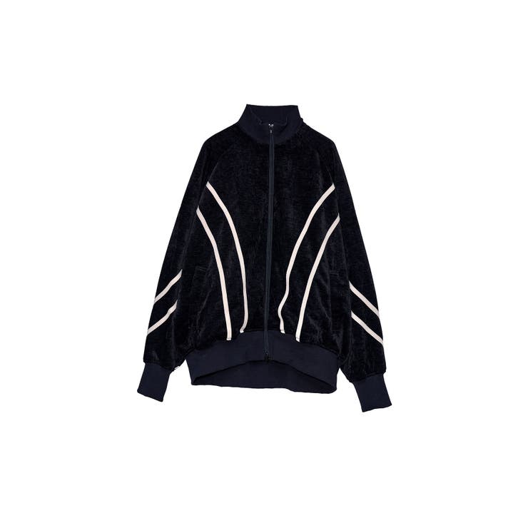 ブラック | Curved Line Track Jacket | Nora Lily