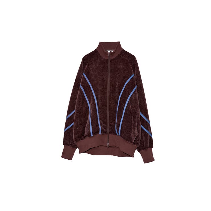 ブラウン | Curved Line Track Jacket | Nora Lily