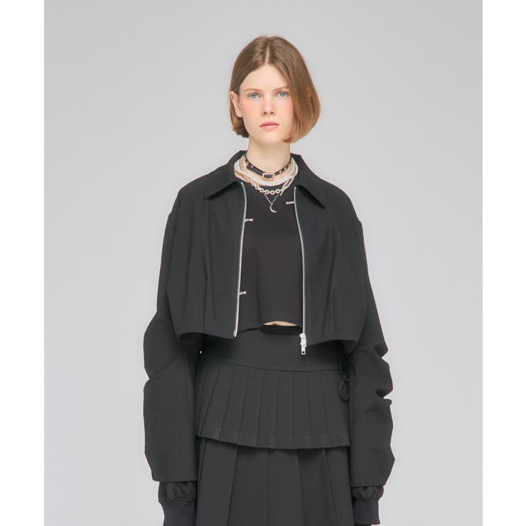 ブラック | Tuck Egg Silhouette Blouson | Nora Lily