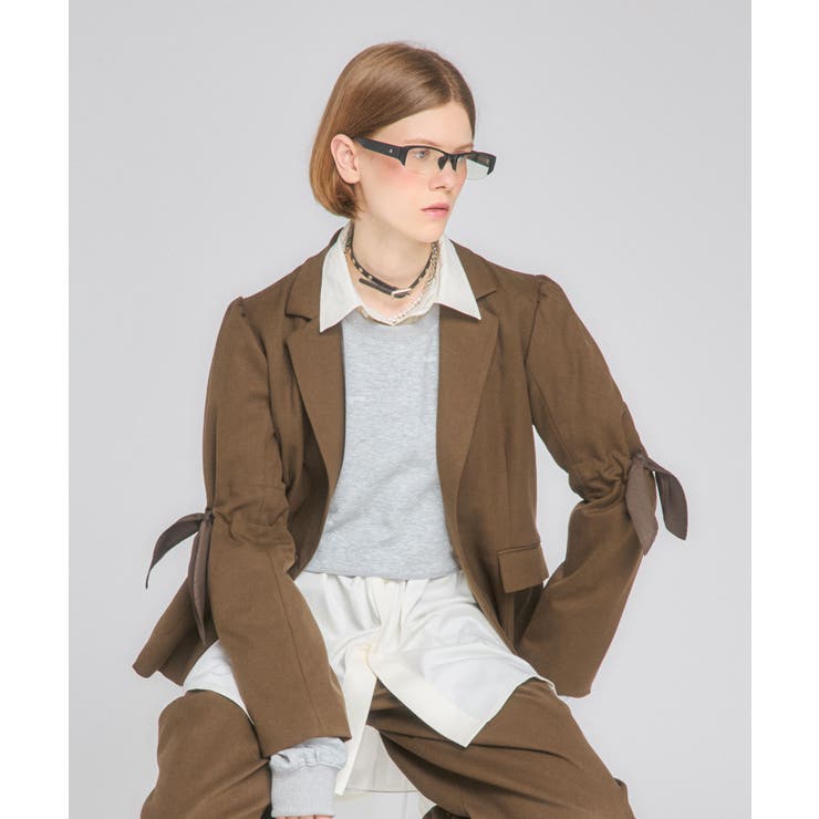 ブラウン | Back Design Tailored Jacket | Nora Lily