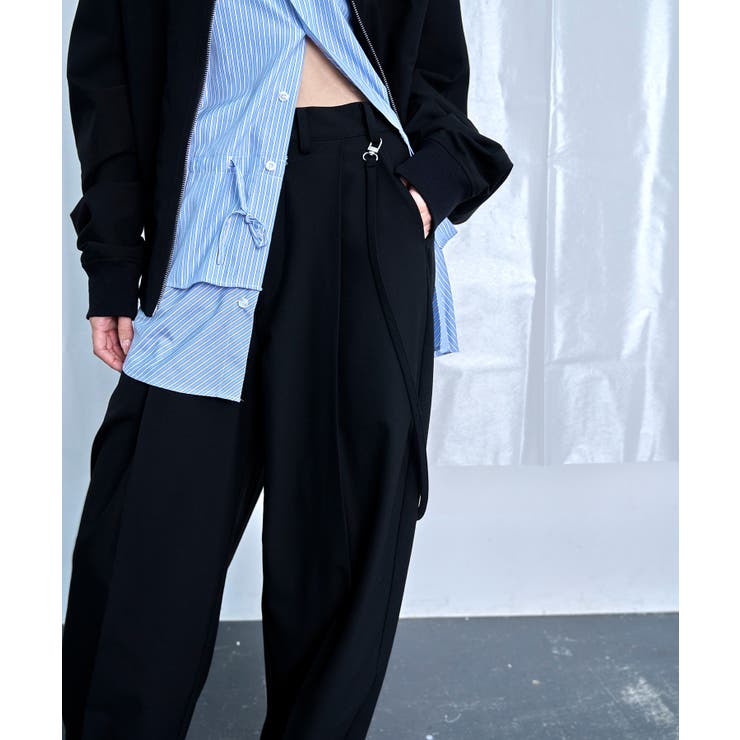 Cocoon Wide Line Suspenders Pants | Nora Lily | 詳細画像10 