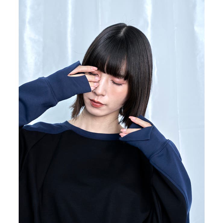 Switching Bi-Color Tuck Raglan Tee | Nora Lily | 詳細画像24 