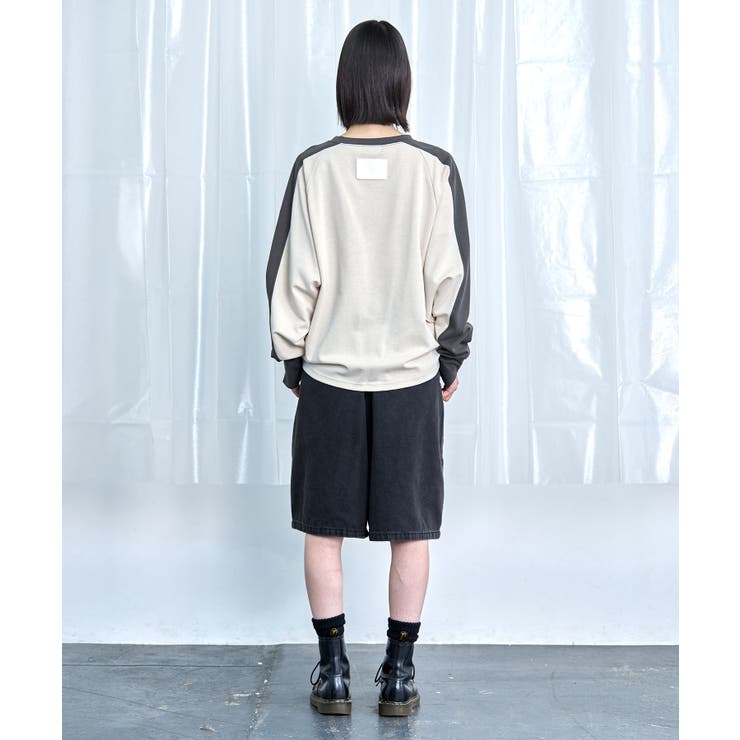 Switching Bi-Color Tuck Raglan Tee | Nora Lily | 詳細画像8 