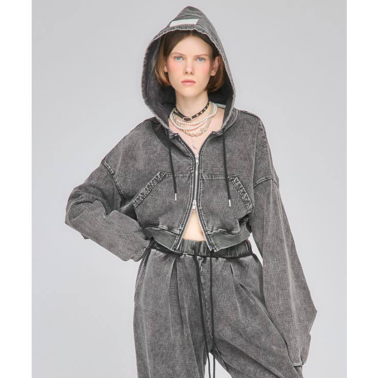 Chemical Denim Like Sweat Zip-up Hoodie[品番：NORW0000029]｜Nora