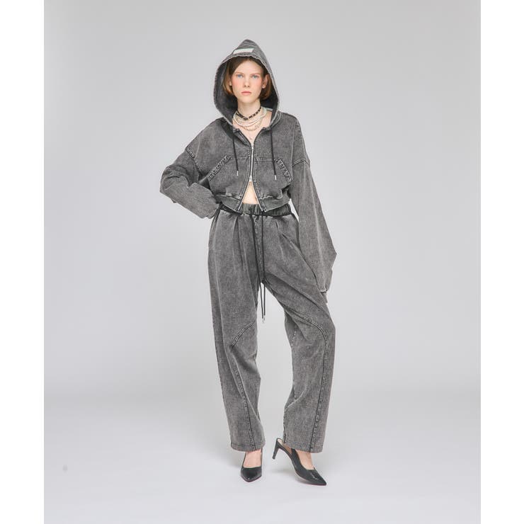 Chemical Denim Like Sweat Zip-up Hoodie[品番：NORW0000029]｜Nora