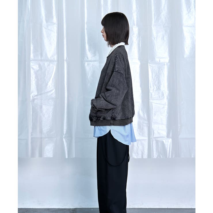 Denim-Look Pullover Sweatshirt | Nora Lily | 詳細画像17 