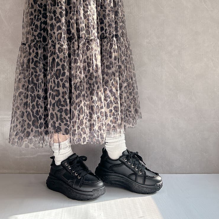 厚底 デザイン シューレース フリンジスニーカー | Noubel Voug Relax | 詳細画像12 