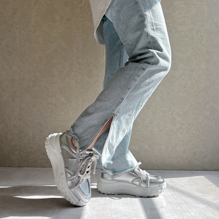 厚底 デザイン シューレース フリンジスニーカー | Noubel Voug Relax | 詳細画像27 