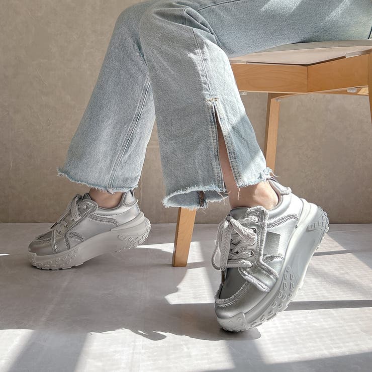 厚底 デザイン シューレース フリンジスニーカー | Noubel Voug Relax | 詳細画像28 