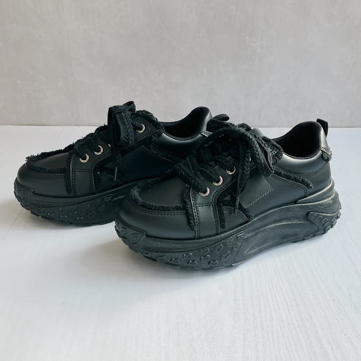 厚底 デザイン シューレース フリンジスニーカー | Noubel Voug Relax | 詳細画像7 