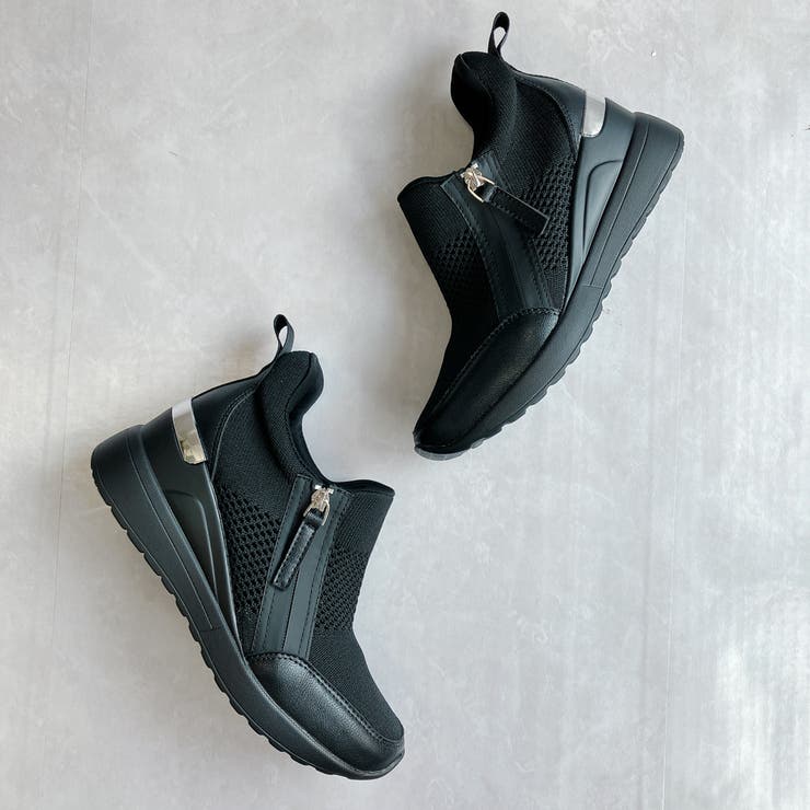 軽量 サイドジップ メッシュ 厚底スニーカー | Noubel Voug Relax | 詳細画像5 