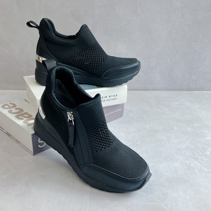 軽量 サイドジップ メッシュ 厚底スニーカー | Noubel Voug Relax | 詳細画像7 