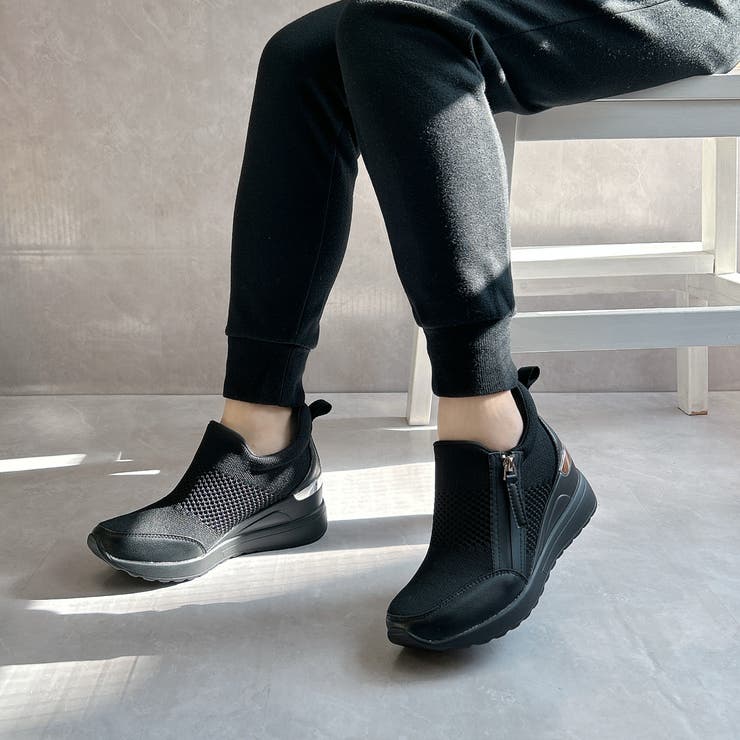 軽量 サイドジップ メッシュ 厚底スニーカー | Noubel Voug Relax | 詳細画像8 