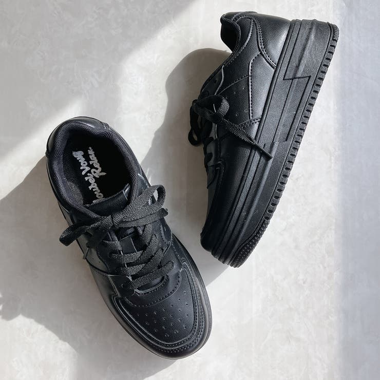 ブラック | トレンド感アップ! ボリュームソール スタイリッシュスニーカー | Noubel Voug Relax