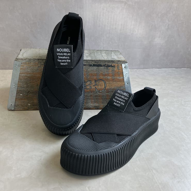 厚底★クロスバンド レースレス スリッポン スニーカー | Noubel Voug Relax | 詳細画像10 
