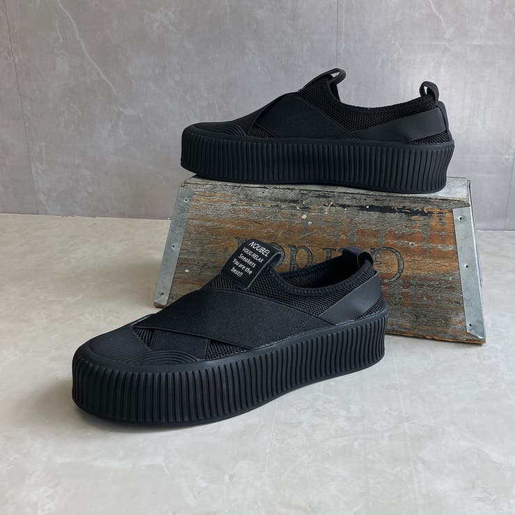 厚底★クロスバンド レースレス スリッポン スニーカー | Noubel Voug Relax | 詳細画像11 