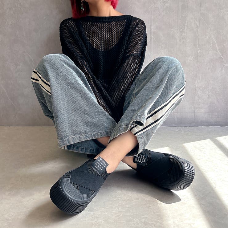 厚底★クロスバンド レースレス スリッポン スニーカー | Noubel Voug Relax | 詳細画像14 