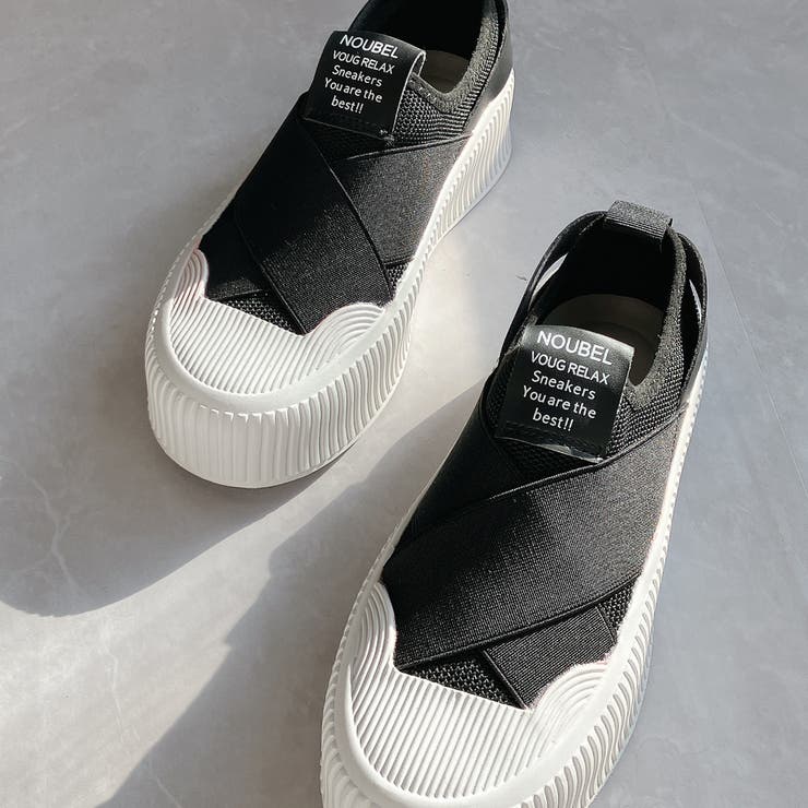 厚底★クロスバンド レースレス スリッポン スニーカー | Noubel Voug Relax | 詳細画像17 