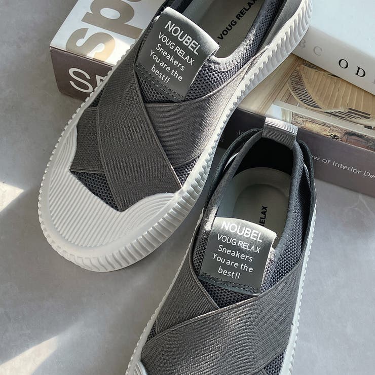 厚底★クロスバンド レースレス スリッポン スニーカー | Noubel Voug Relax | 詳細画像18 