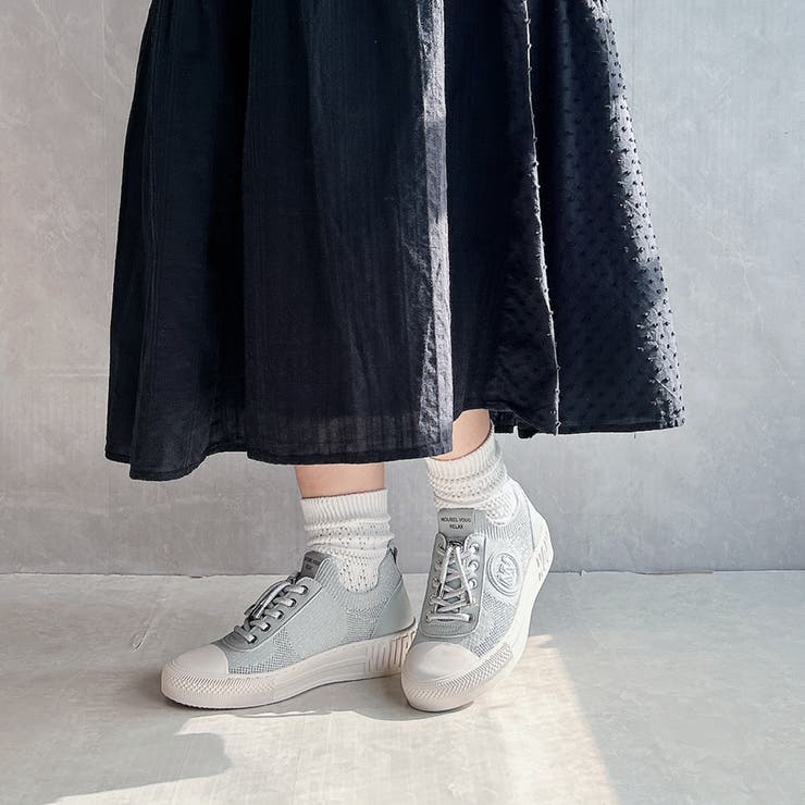 上品スニーカー サッと履ける レザーニット レースアップスニーカー | Noubel Voug Relax | 詳細画像10 