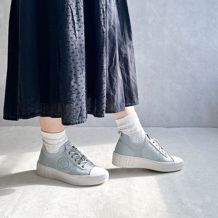 上品スニーカー サッと履ける レザーニット レースアップスニーカー | Noubel Voug Relax | 詳細画像11 