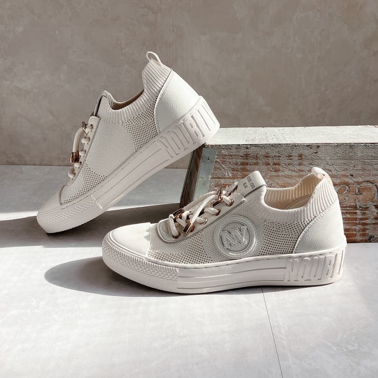 上品スニーカー サッと履ける レザーニット レースアップスニーカー | Noubel Voug Relax | 詳細画像12 