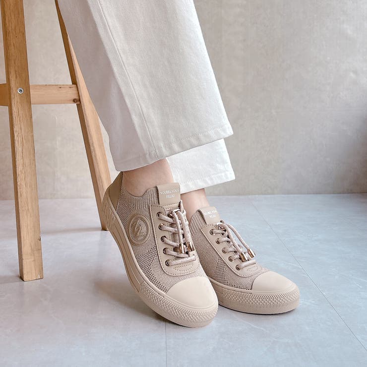 上品スニーカー サッと履ける レザーニット レースアップスニーカー | Noubel Voug Relax | 詳細画像8 