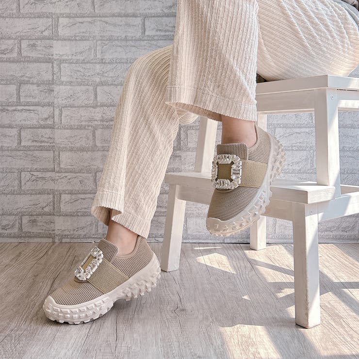 軽量ボリュームソールビジューバックルスニーカー | Noubel Voug Relax | 詳細画像15 