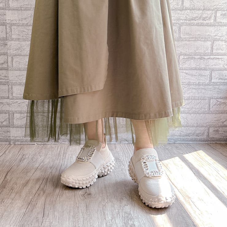 軽量ボリュームソールビジューバックルスニーカー | Noubel Voug Relax | 詳細画像19 