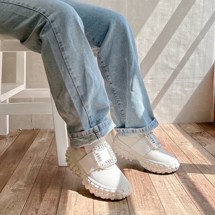 軽量ボリュームソールビジューバックルスニーカー | Noubel Voug Relax | 詳細画像24 