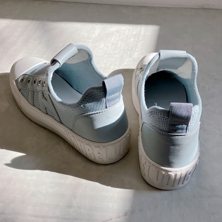 ブルーグレー | 柔らかニット甲ゴム快適スニーカー | Noubel Voug Relax