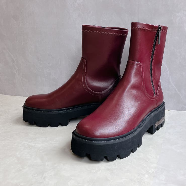 ワイン | タンクソール やわらかミドルブーツ | Noubel Voug Relax