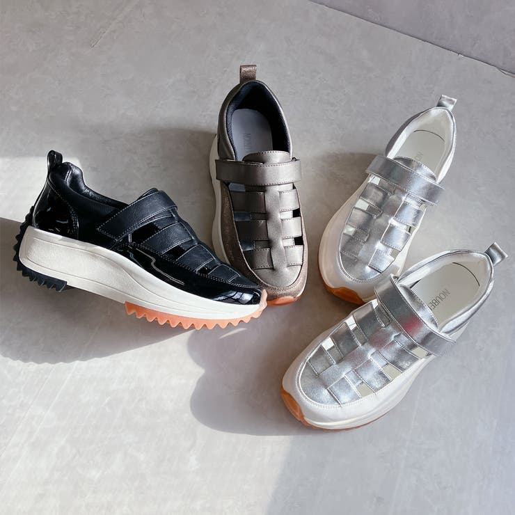 上品スニーカー グルカデザイン厚底 異素材コンビスニーカー | Noubel Voug Relax | 詳細画像4 