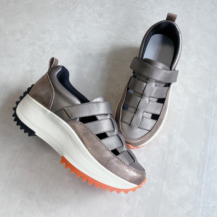 ブロンズ | 上品スニーカー グルカデザイン厚底 異素材コンビスニーカー | Noubel Voug Relax