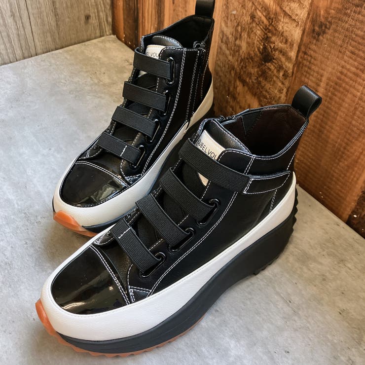 【新品タグ付き】nouer コラボ サイドジップ ブーツ 厚底 ステッチ サイドジップドッグボーンプレートチェーンラスターブラック厚底