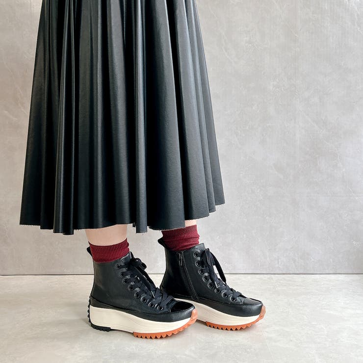 厚底 サイドファスナー ハイカット レースアップスニーカー | Noubel Voug Relax | 詳細画像19 