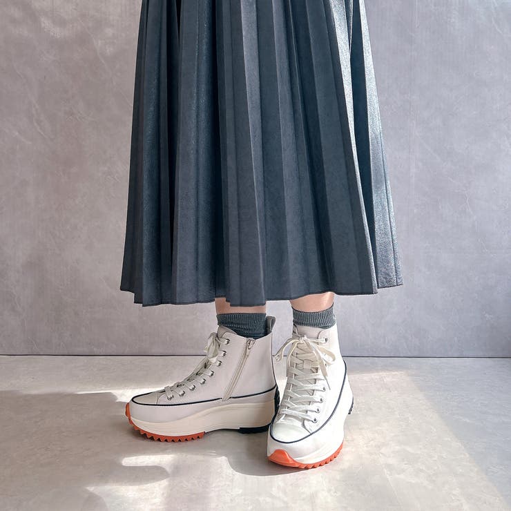 厚底 サイドファスナー ハイカット レースアップスニーカー | Noubel Voug Relax | 詳細画像20 