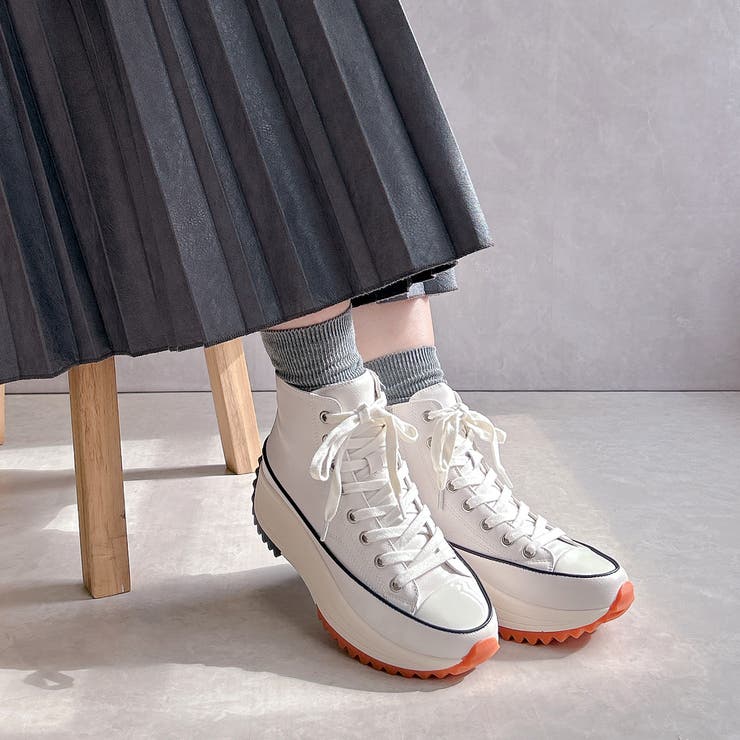 厚底 サイドファスナー ハイカット レースアップスニーカー | Noubel Voug Relax | 詳細画像22 