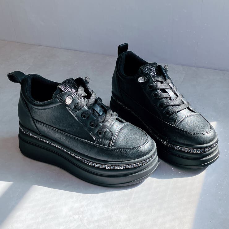 厚底 ラインストーン レースアップスニーカー | Noubel Voug Relax | 詳細画像16 