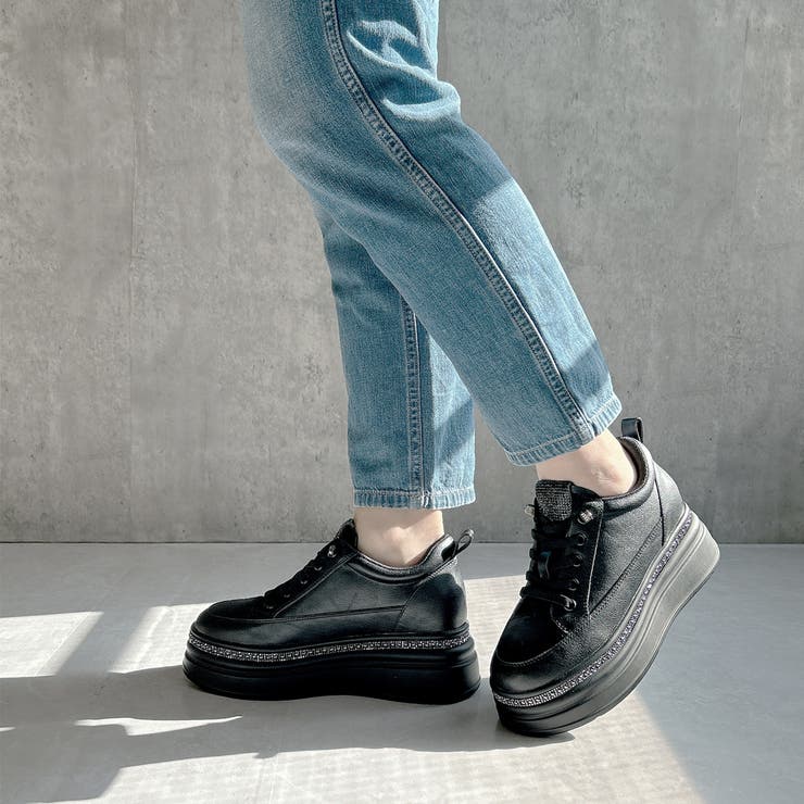 厚底 ラインストーン レースアップスニーカー | Noubel Voug Relax | 詳細画像5 