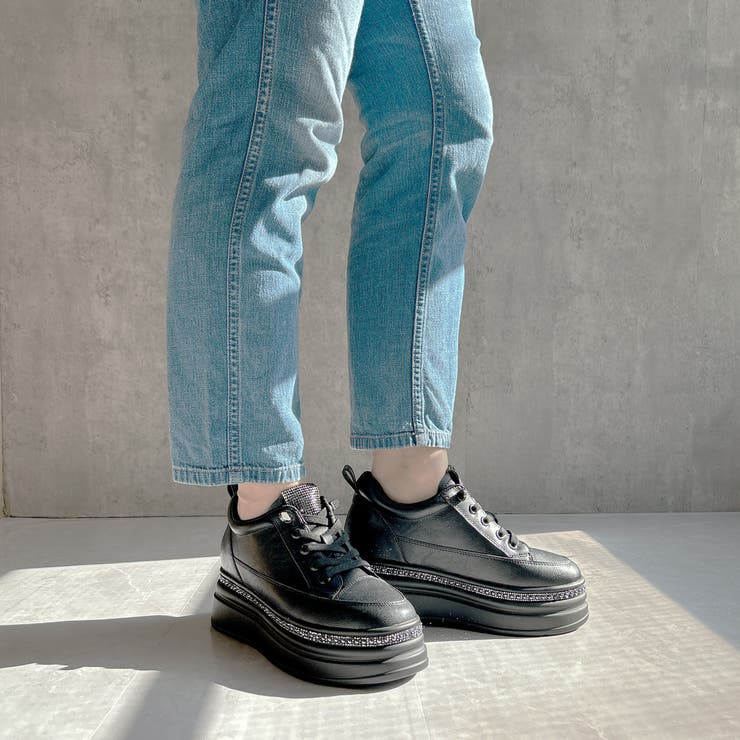 厚底 ラインストーン レースアップスニーカー | Noubel Voug Relax | 詳細画像6 