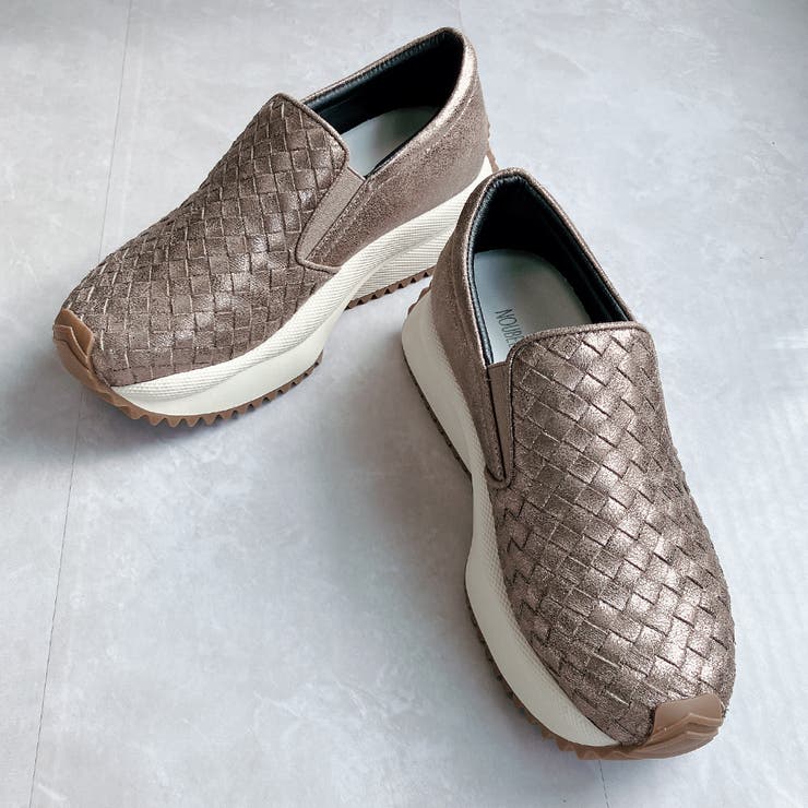 上品スニーカー 厚底 編み込みデザイン サイドゴア スリッポンスニーカー | Noubel Voug Relax | 詳細画像11 