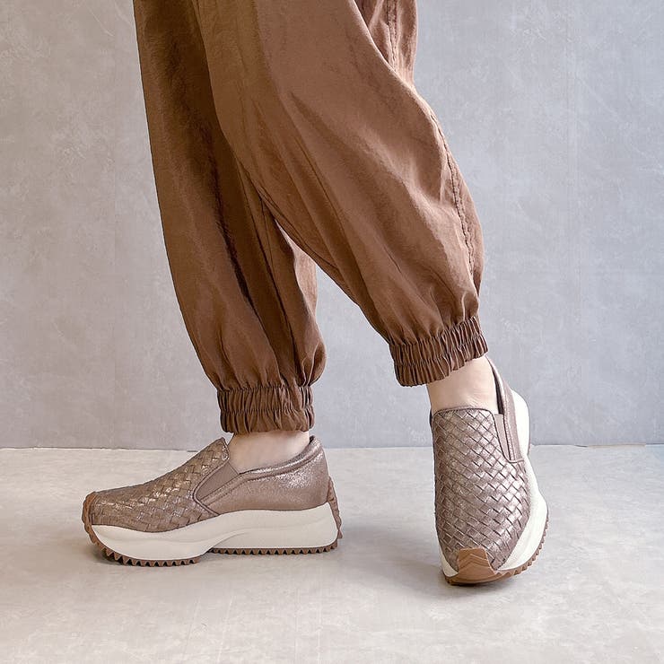 上品スニーカー 厚底 編み込みデザイン サイドゴア スリッポンスニーカー | Noubel Voug Relax | 詳細画像13 