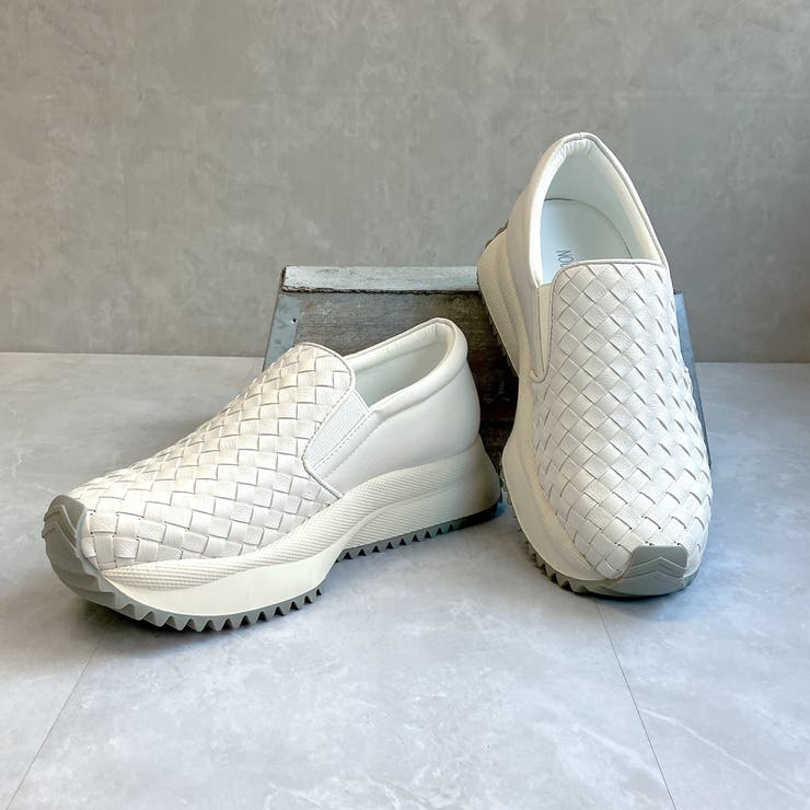 上品スニーカー 厚底 編み込みデザイン サイドゴア スリッポンスニーカー | Noubel Voug Relax | 詳細画像16 