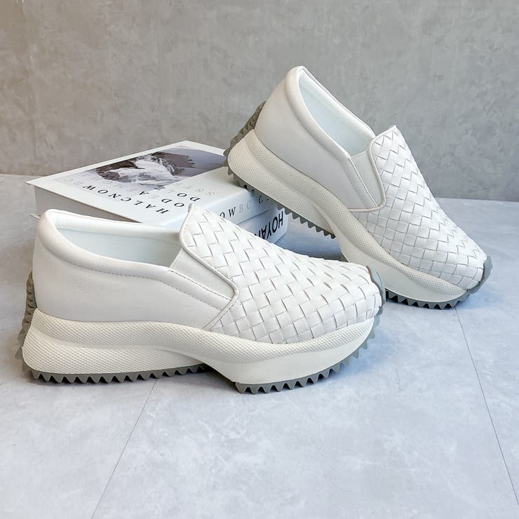 上品スニーカー 厚底 編み込みデザイン サイドゴア スリッポンスニーカー | Noubel Voug Relax | 詳細画像17 