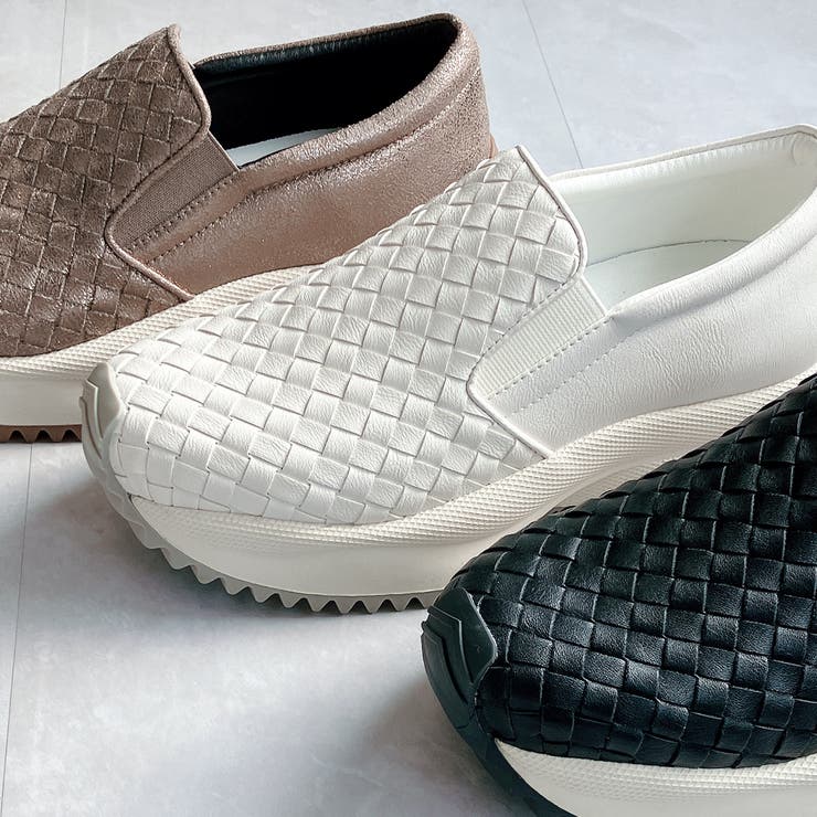 上品スニーカー 厚底 編み込みデザイン サイドゴア スリッポンスニーカー | Noubel Voug Relax | 詳細画像5 